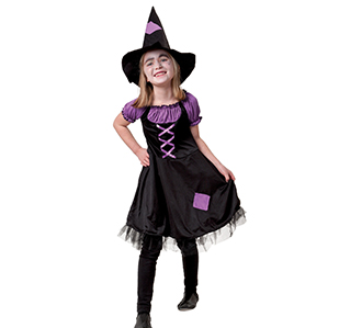 Kinder-Hexenkostm mit Hut, Gr. M