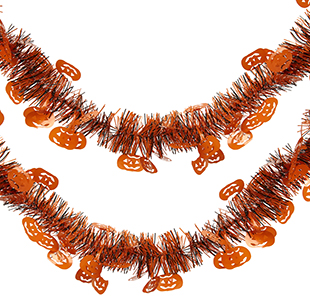 Folien-Kuerbisgirlande in schwarz/orange